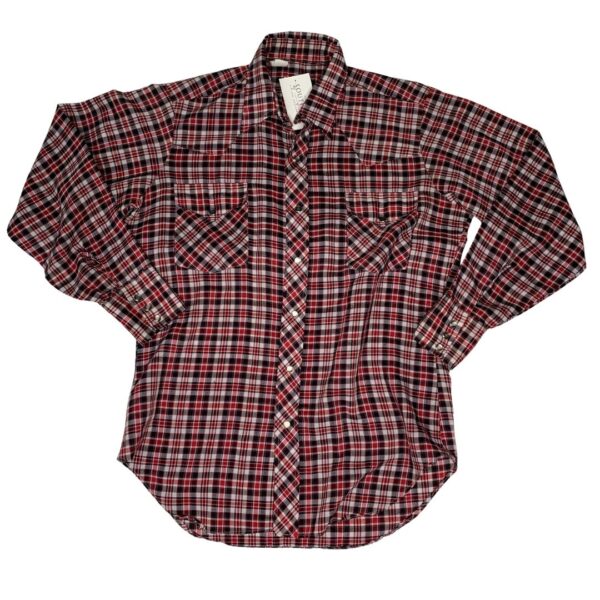 Plaid Long Sleeve Pearl Snap- Size M