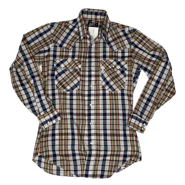70's Levi's Long Sleeve Pearl Snap- Size M
