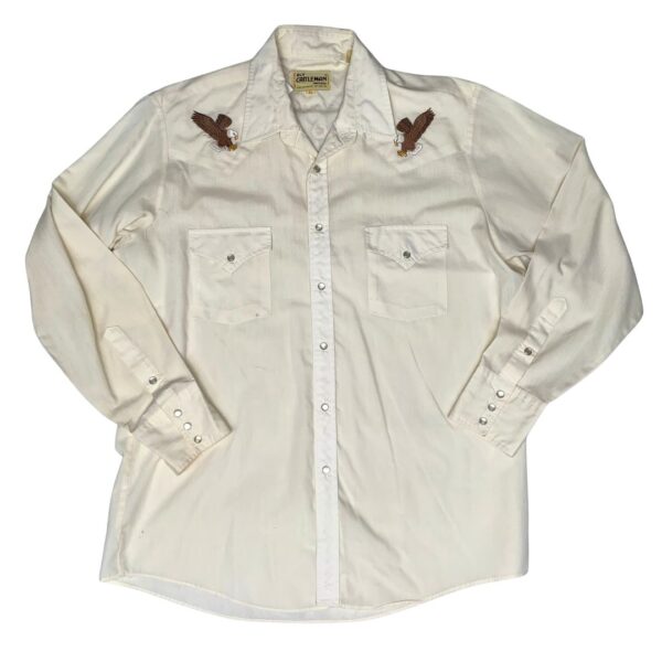 70's Ely Cattleman Long Sleeve Pearl Snap- Size L