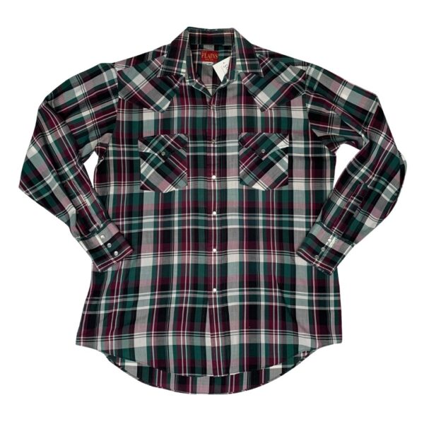 Ely Plains Long Sleeve Pearl Snap- Size M