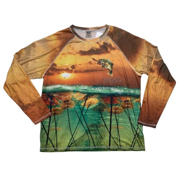Uzzi Large Mouth Bass Long Sleeve Fishing Shirt- Size XL