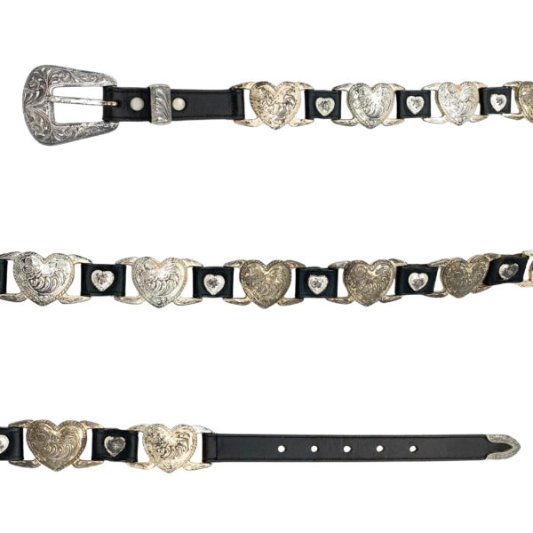 Nadim Genuine Leather Heart Concho Belt