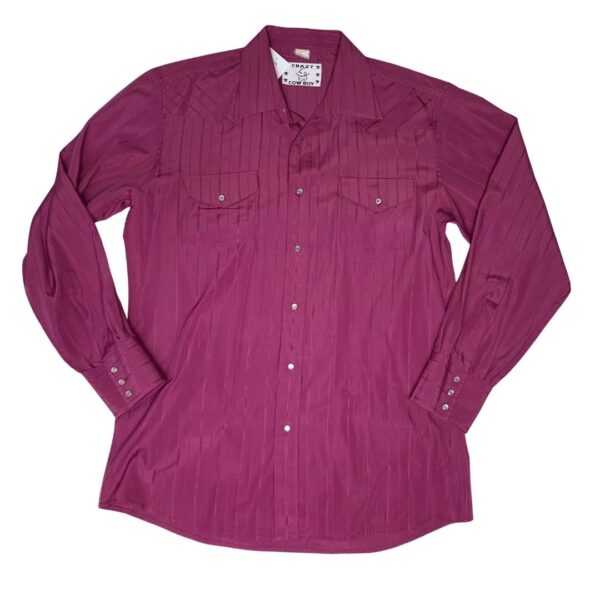 Crazy Cowboy Long Sleeve Pearl Snap- Size XL