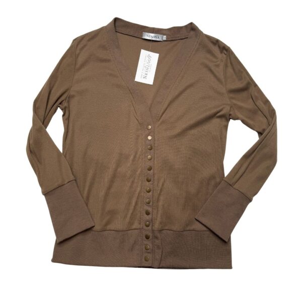 Nenona Brass Snap Long Sleeve Button Up Cardigan- Size L