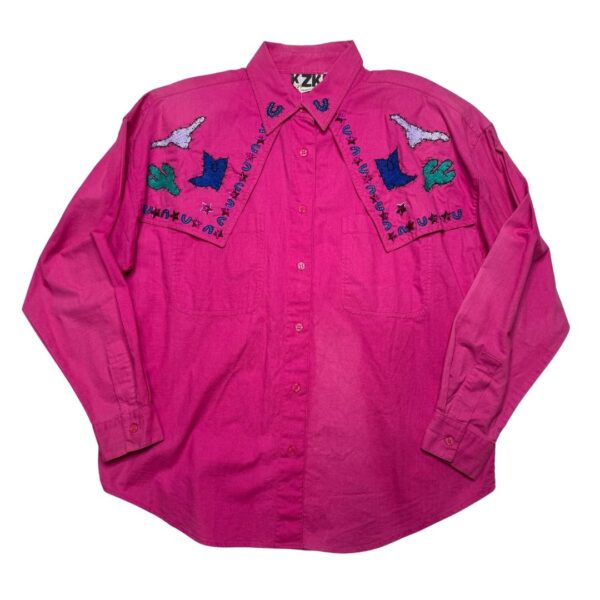 KZK Embroidered Long Sleeve Button Up- Size M