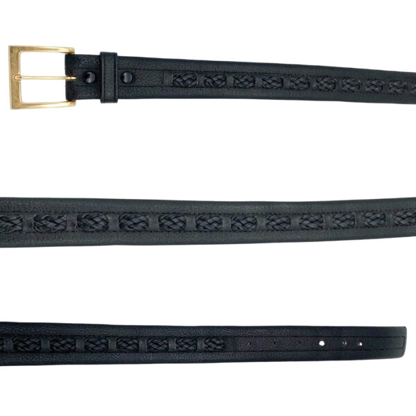 AJ Tanner LTD Black Braided Leather Belt- Size 34