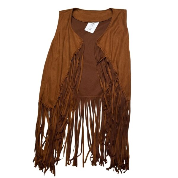 Faux Suede Fringe Cardigan- Size L