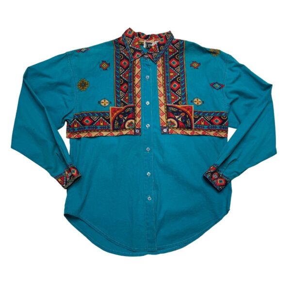 Adobe Rose Long Sleeve Button Up- Size M