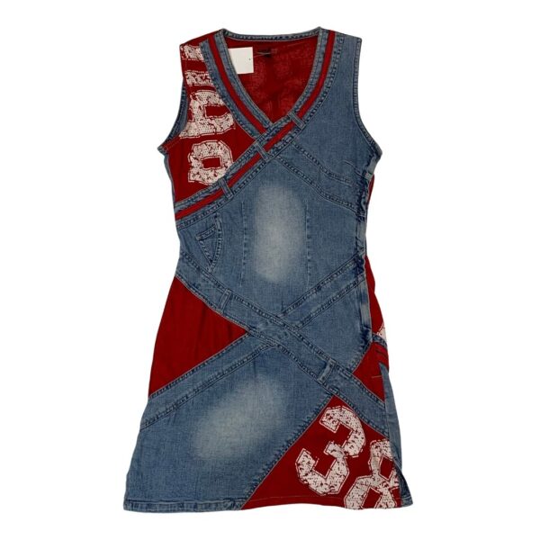 Soho Red Jersey Denim Dress- Size L