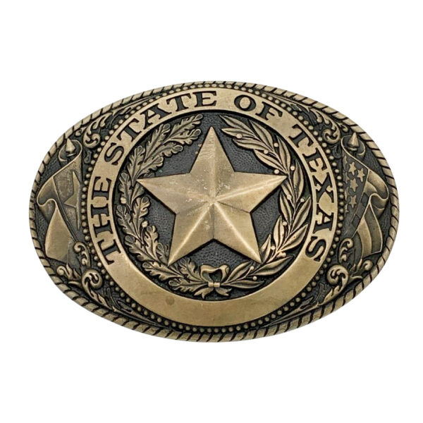 Tony Lama Solid Brass Texas Buckle