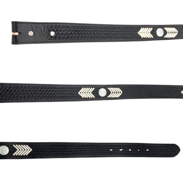 Black Basketweave Genuine Leather Belt- Size 48