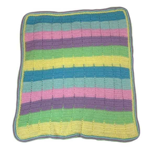 Colorful Striped Crochet Blanket