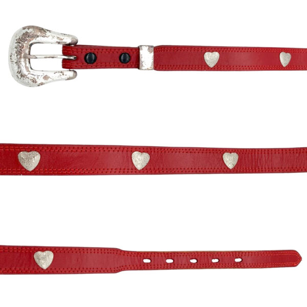 Nocona Red Silver Heart Belt