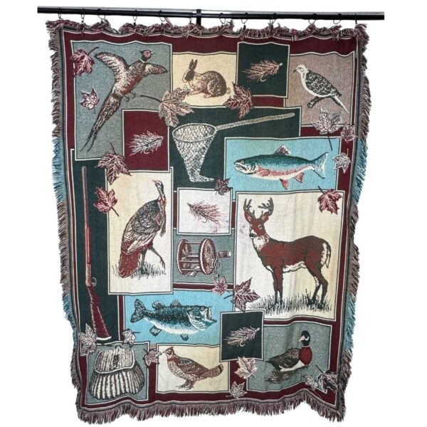 Hunting & Fishing Tapestry Throw