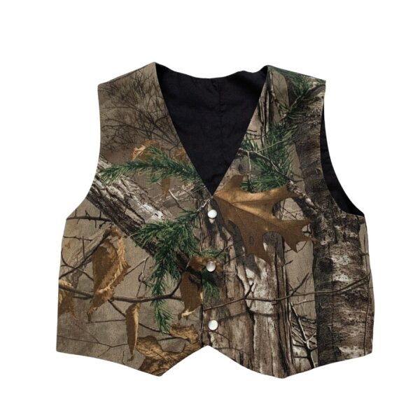 Handmade Camo Pearl Snap Vest- See Measurements for Size