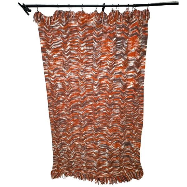 Orange, White & Brown Crochet Blanket