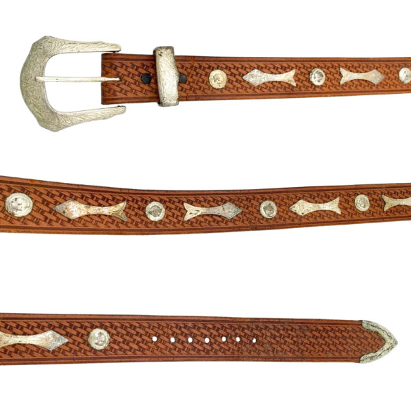 Basketweave Studded Belt