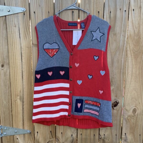 Karen Scott Patriotic Sweater Vest- Size XL