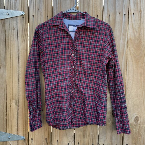 Charles Robertson Women’s Plaid Ruffle Button Up- Size S